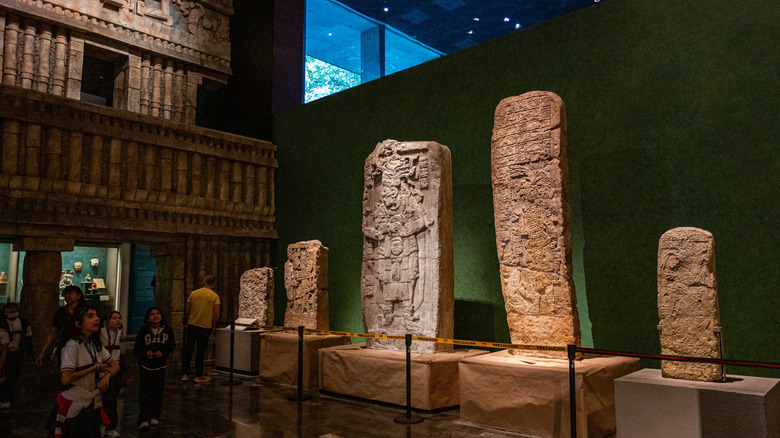 exhibit hall in the National Museum of Anthropology in Mexico City
