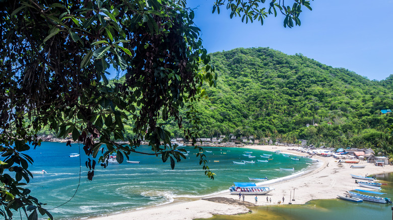 the beach in Yelapa along the Bahia de Banderas in Cabo Corrientes, Jalisco, Mexico