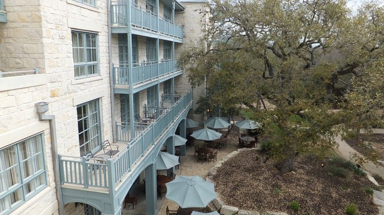 Balconies facing courtyard at Hyatt Regency Hill Country Resort and Villas